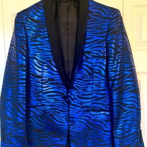 Mens dress jacket. Size 42R Black and Blue. Shiny